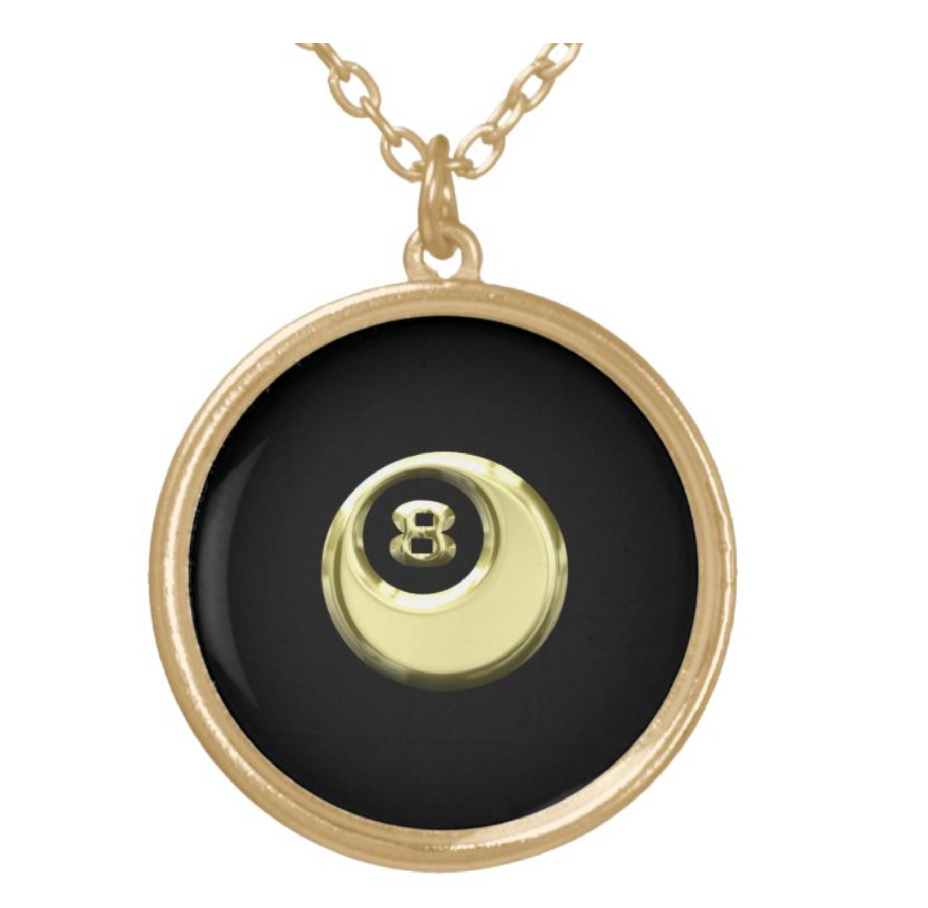 Gold Eight Ball Gold Plated Necklace