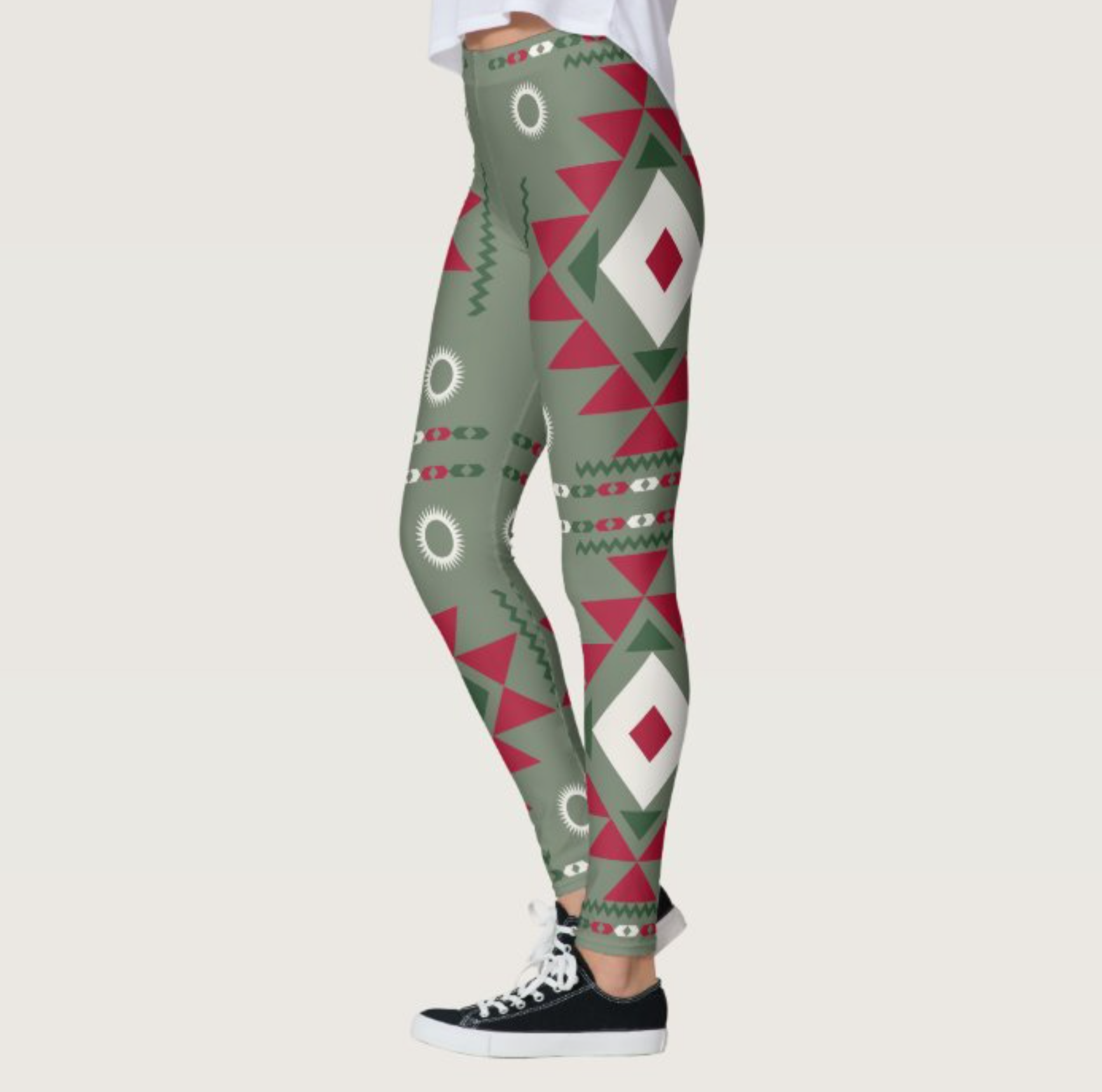 Native Santa Pattern Leggings