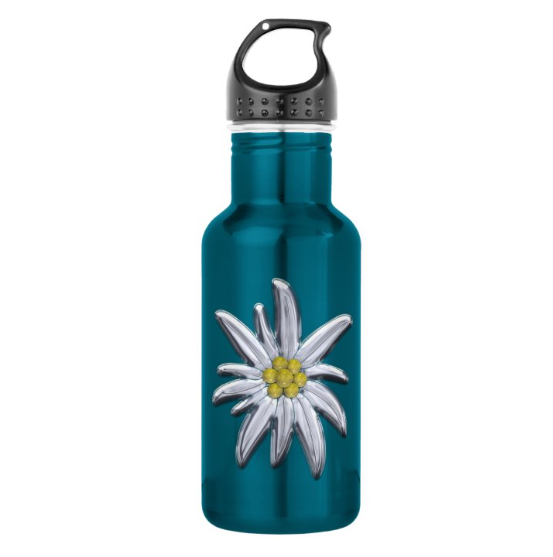 Silver Edelweiss Stainless Steel Water Bottle