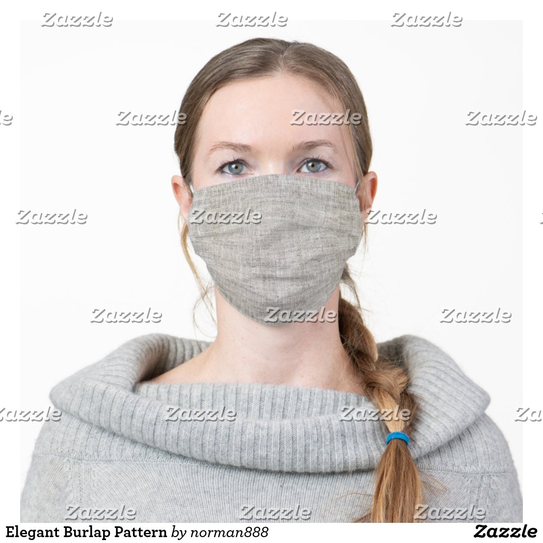 Elegant Burlap Pattern Cloth Face Mask