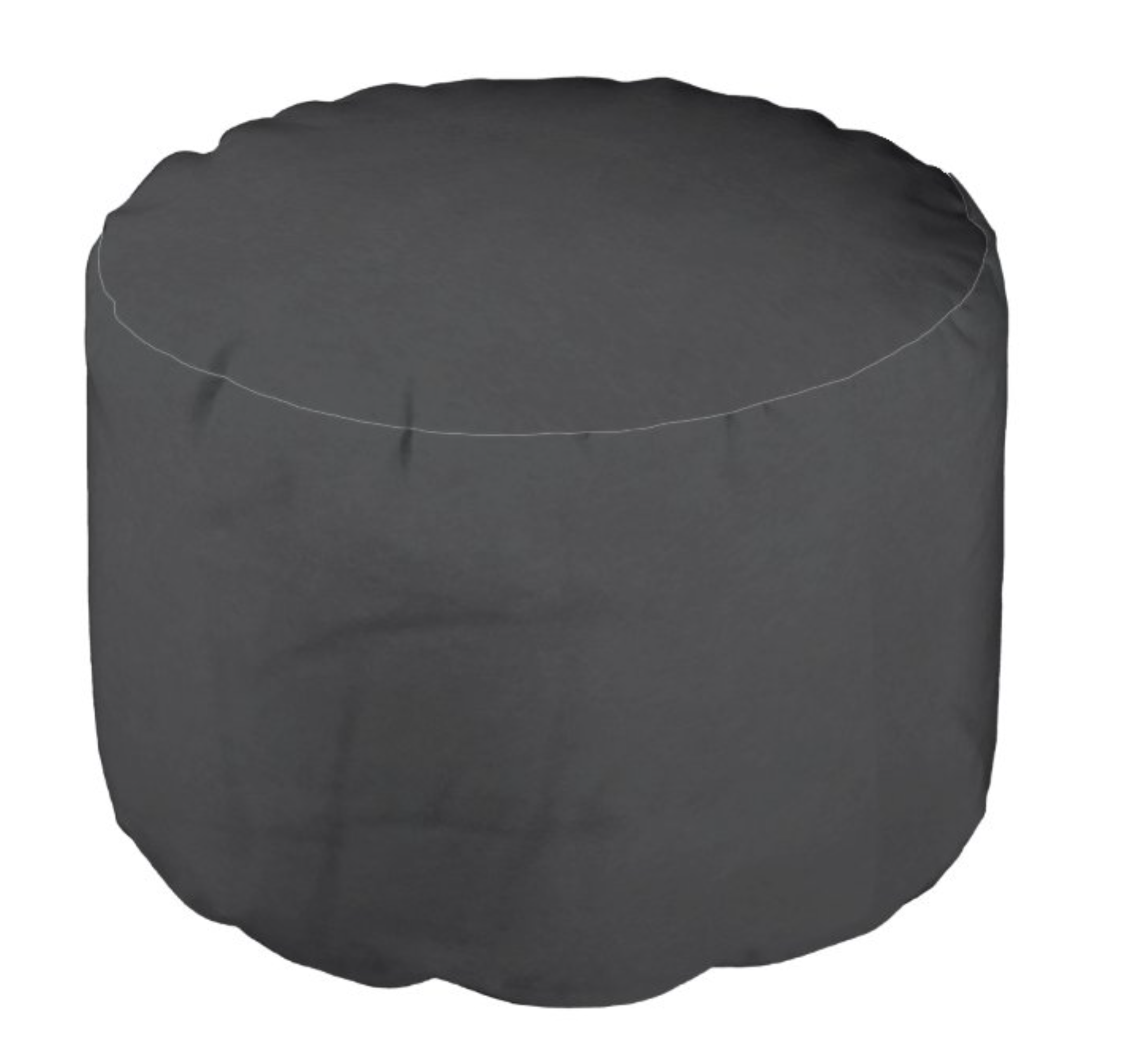 Black Slate Round Pouf