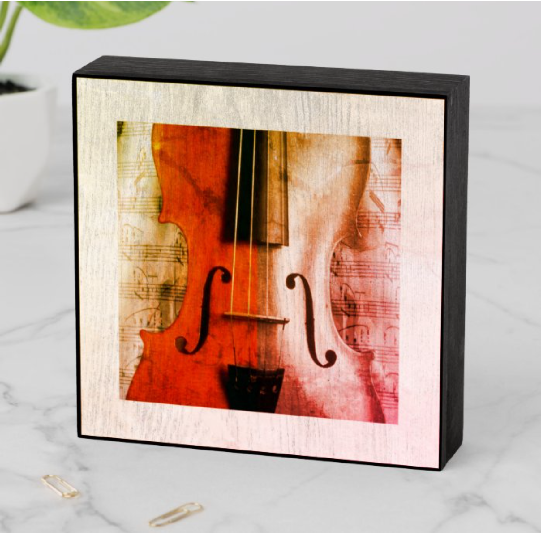 Antique Violin Wooden Box Sign