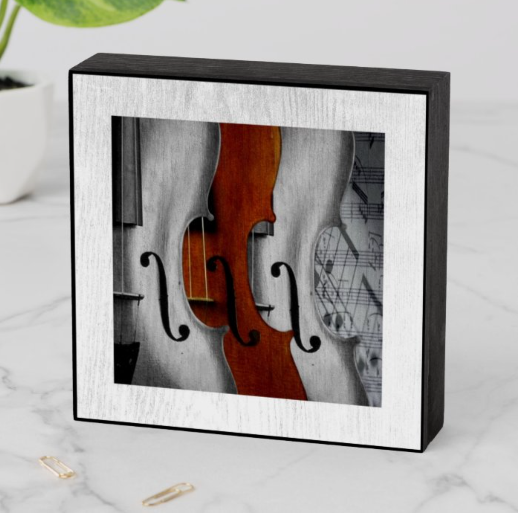 Violins Wood Box Sign