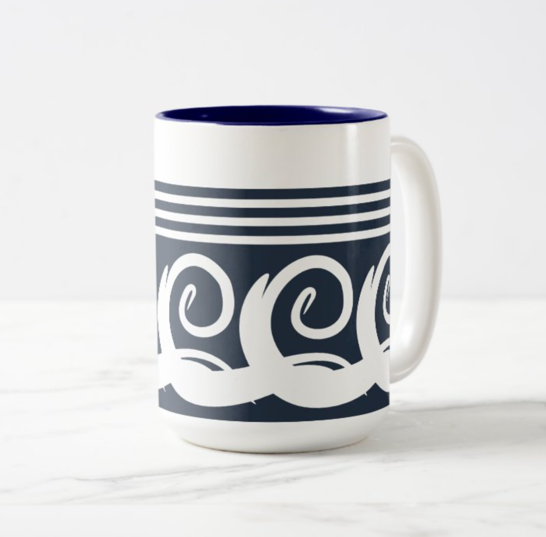 Modern Meander Two-Tone Coffee Mug