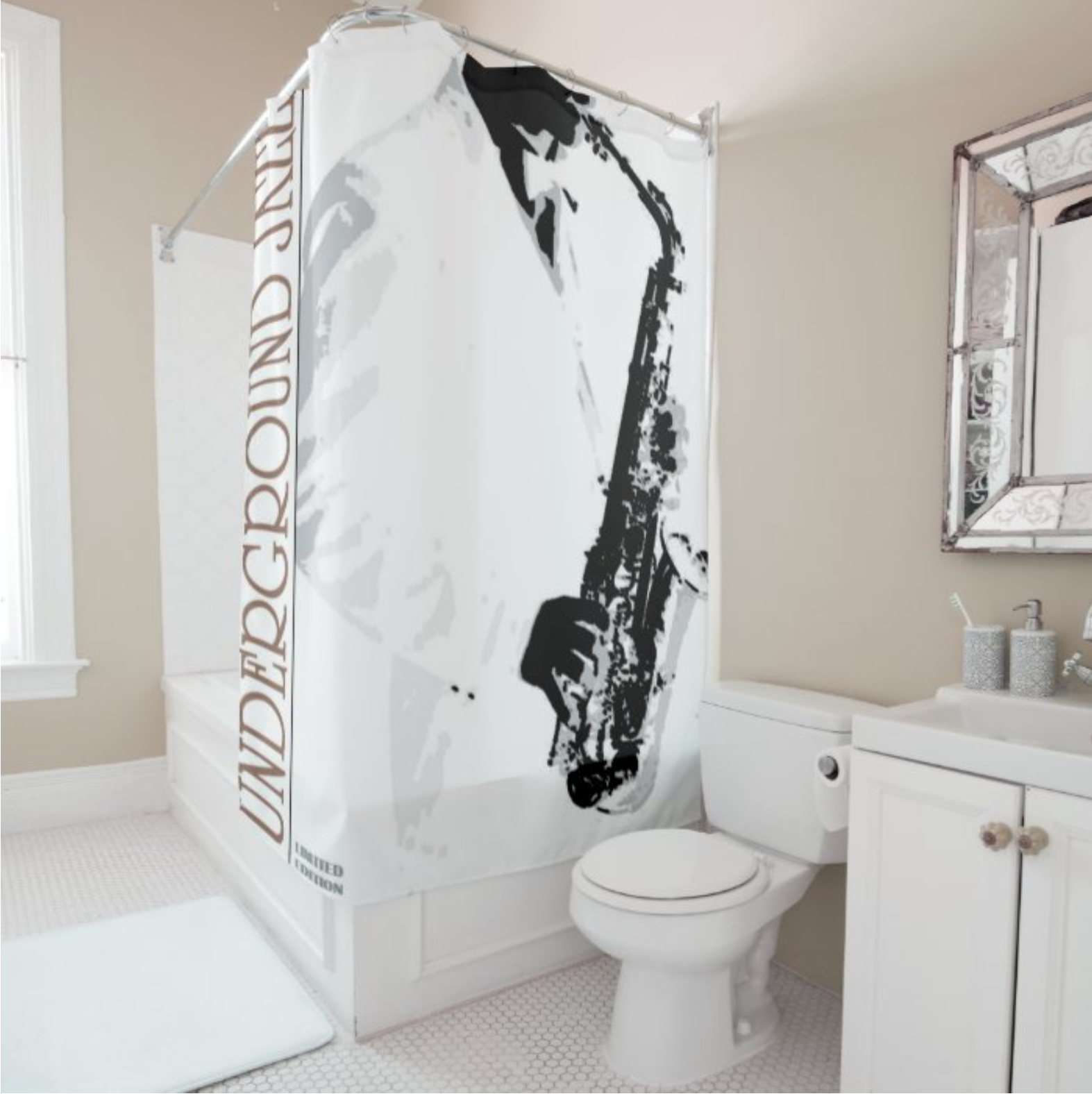 Underground Jazz Shower Curtain