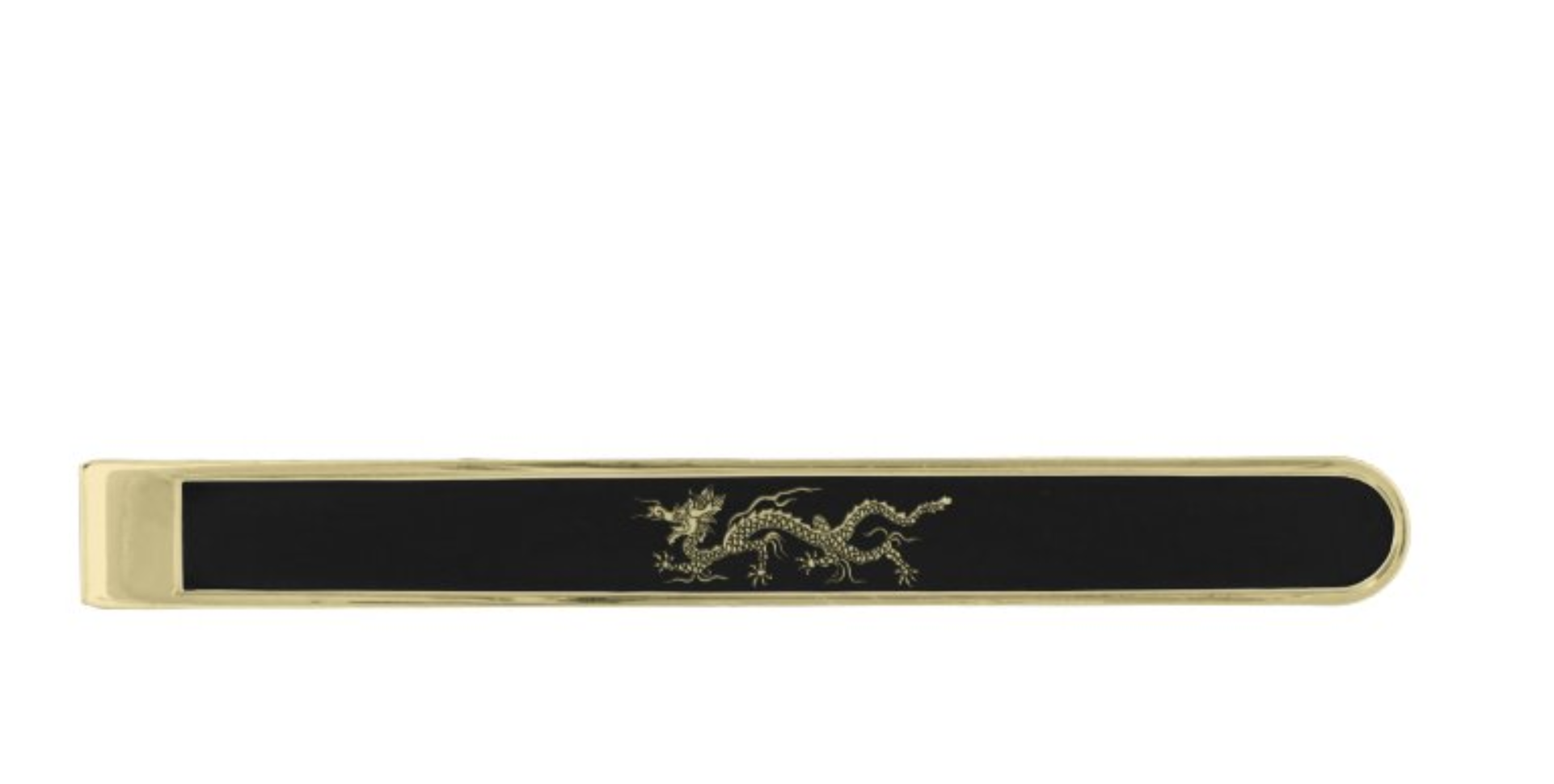 Elegant Dragon Gold Finish Tie Bar