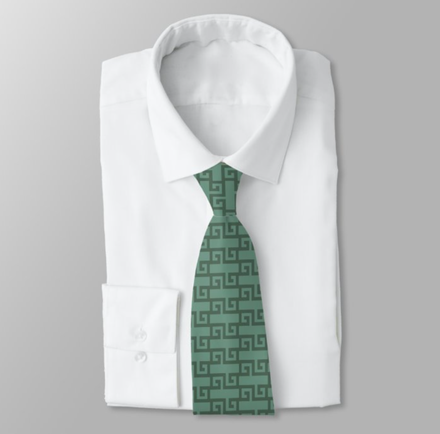 Green Meander Neck Tie