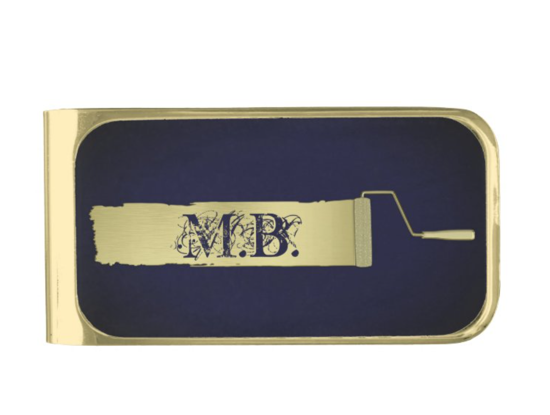 Paint Roller Gold Finish Money Clip