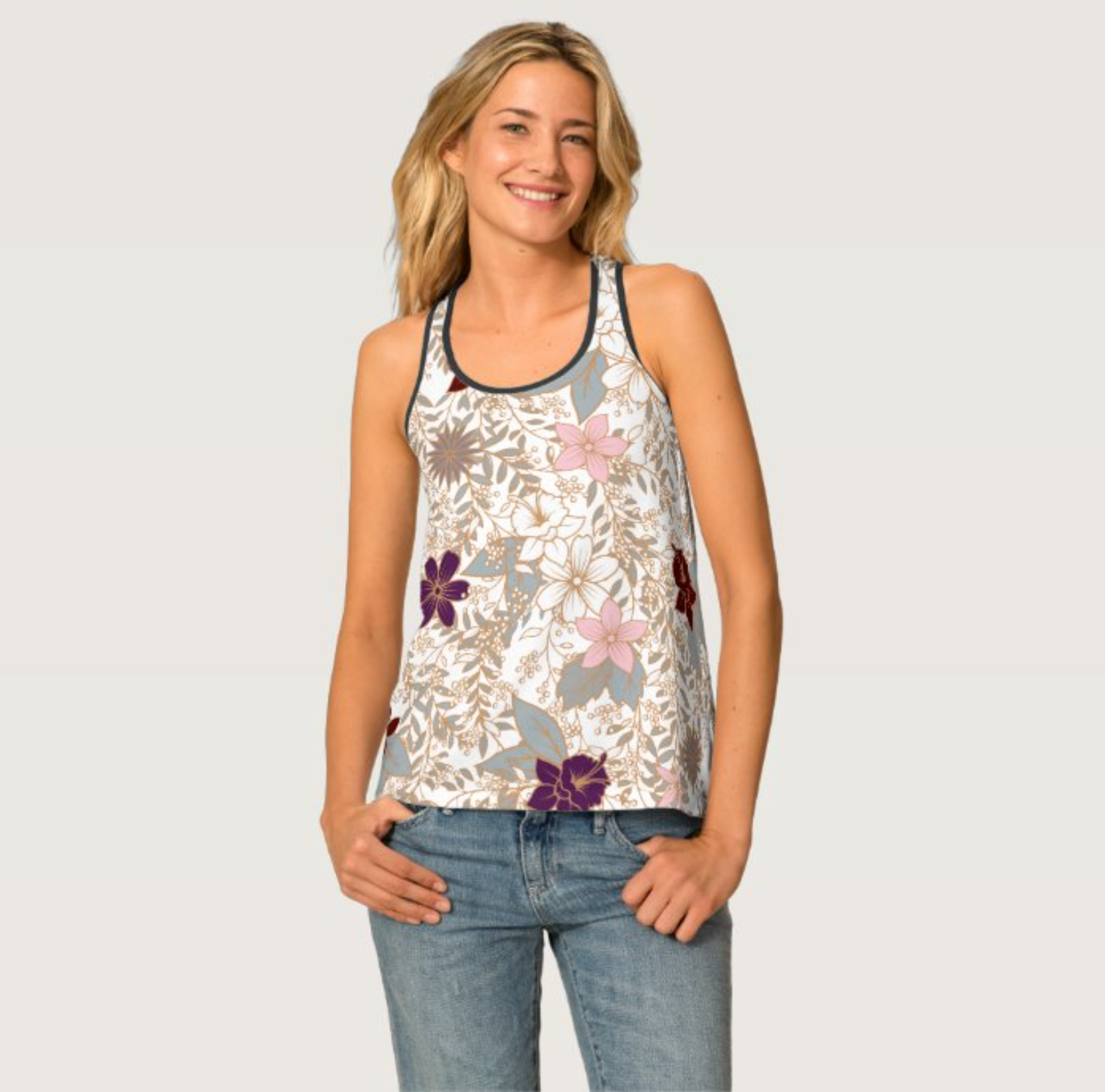 Vector Floral Women's Tank Top