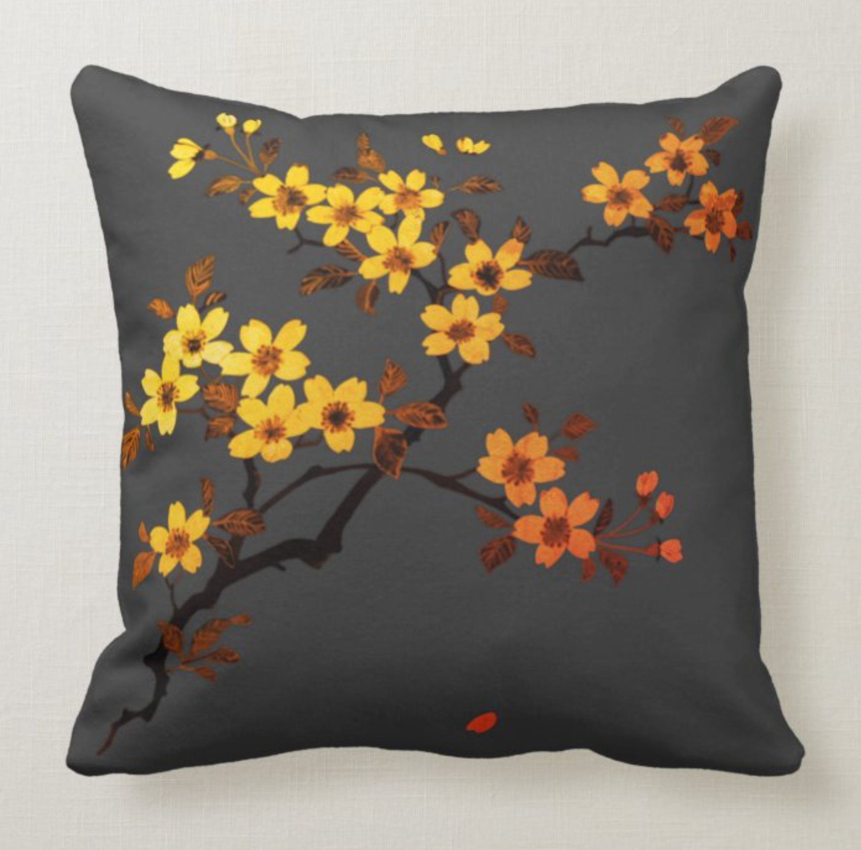 Cherry Blossom Throw Pillow