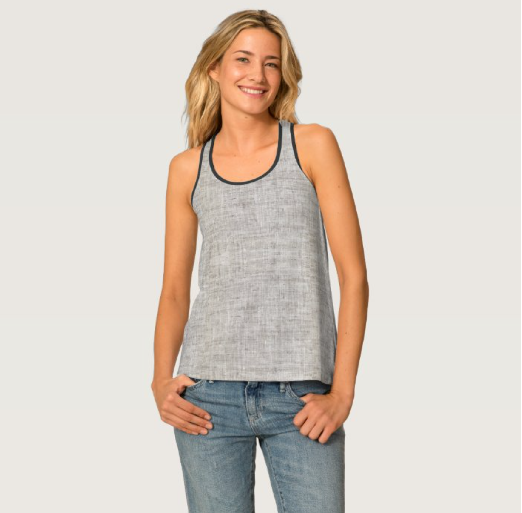 Elegant Burlap Pattern Tank Top