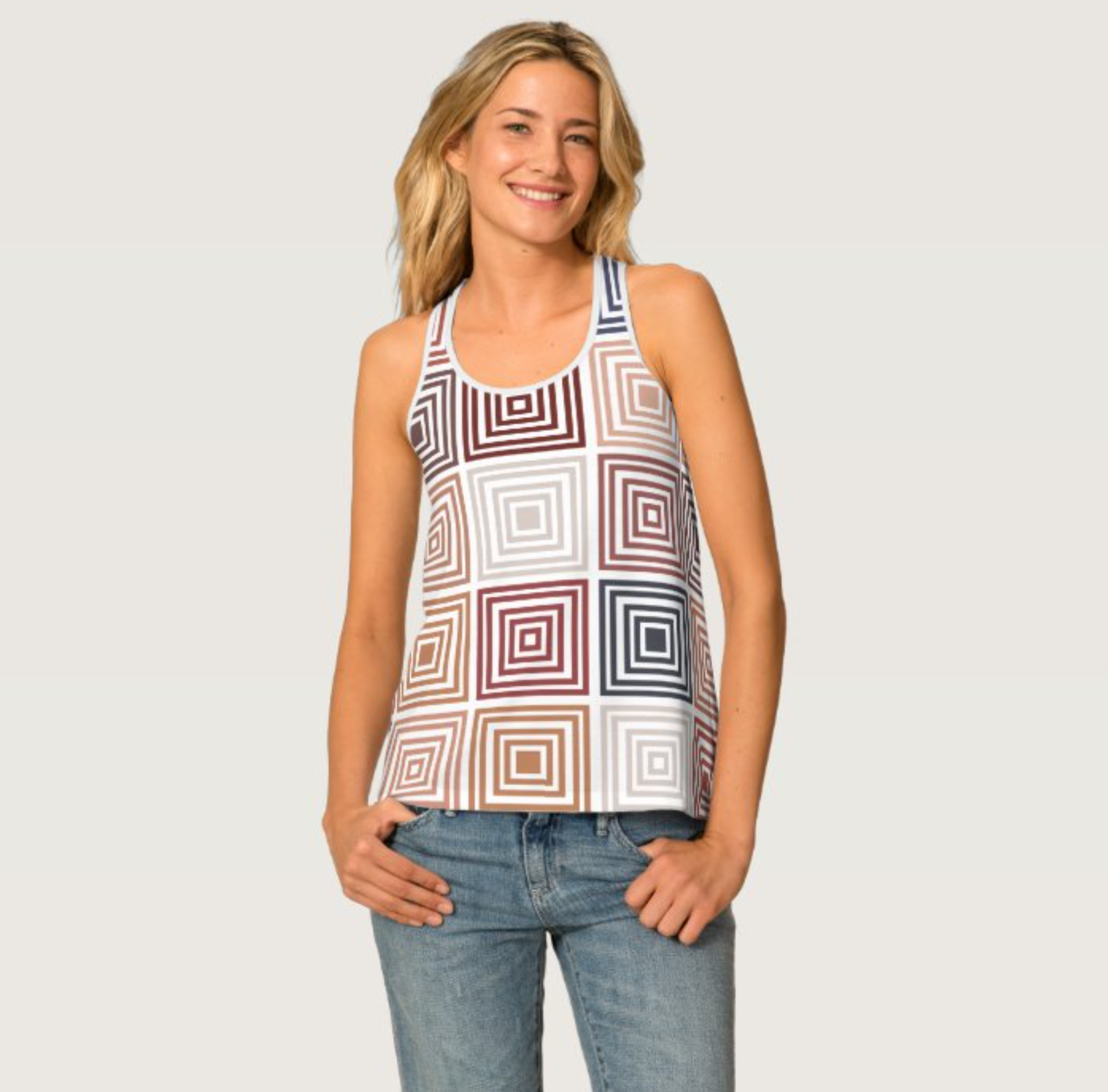 Square Pattern Tank Top