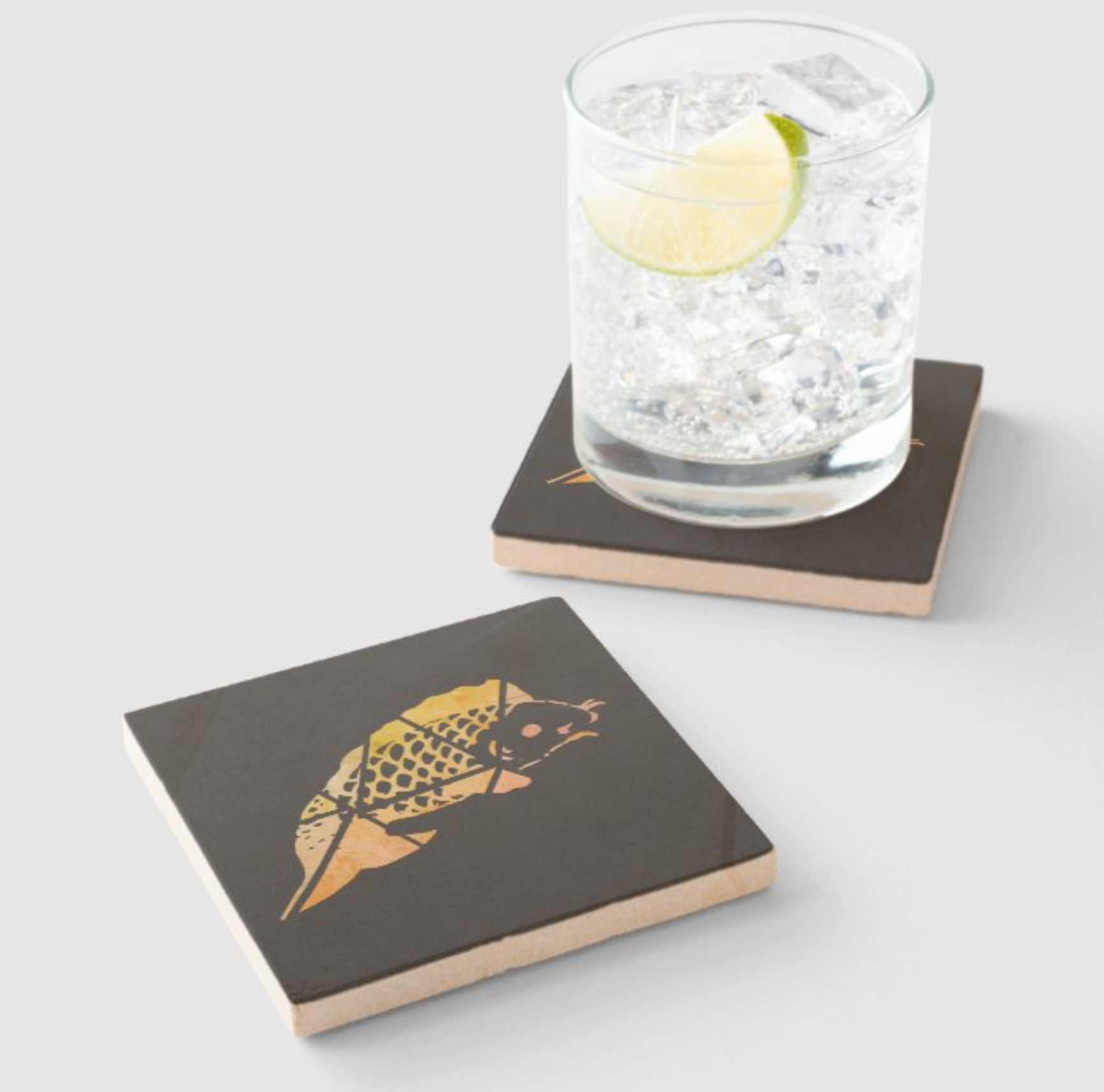 Koi Fish Stone Coaster