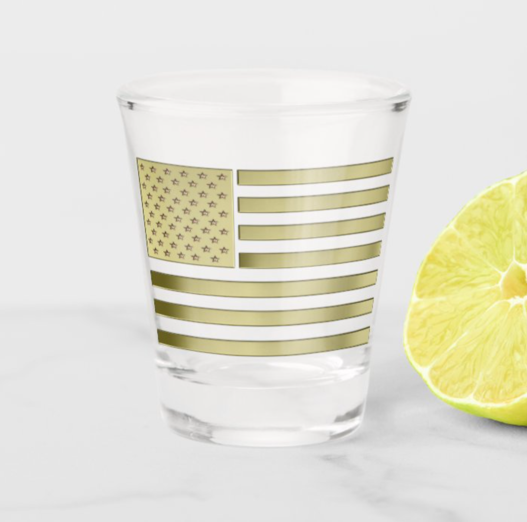 Gold American Flag Shot Glass