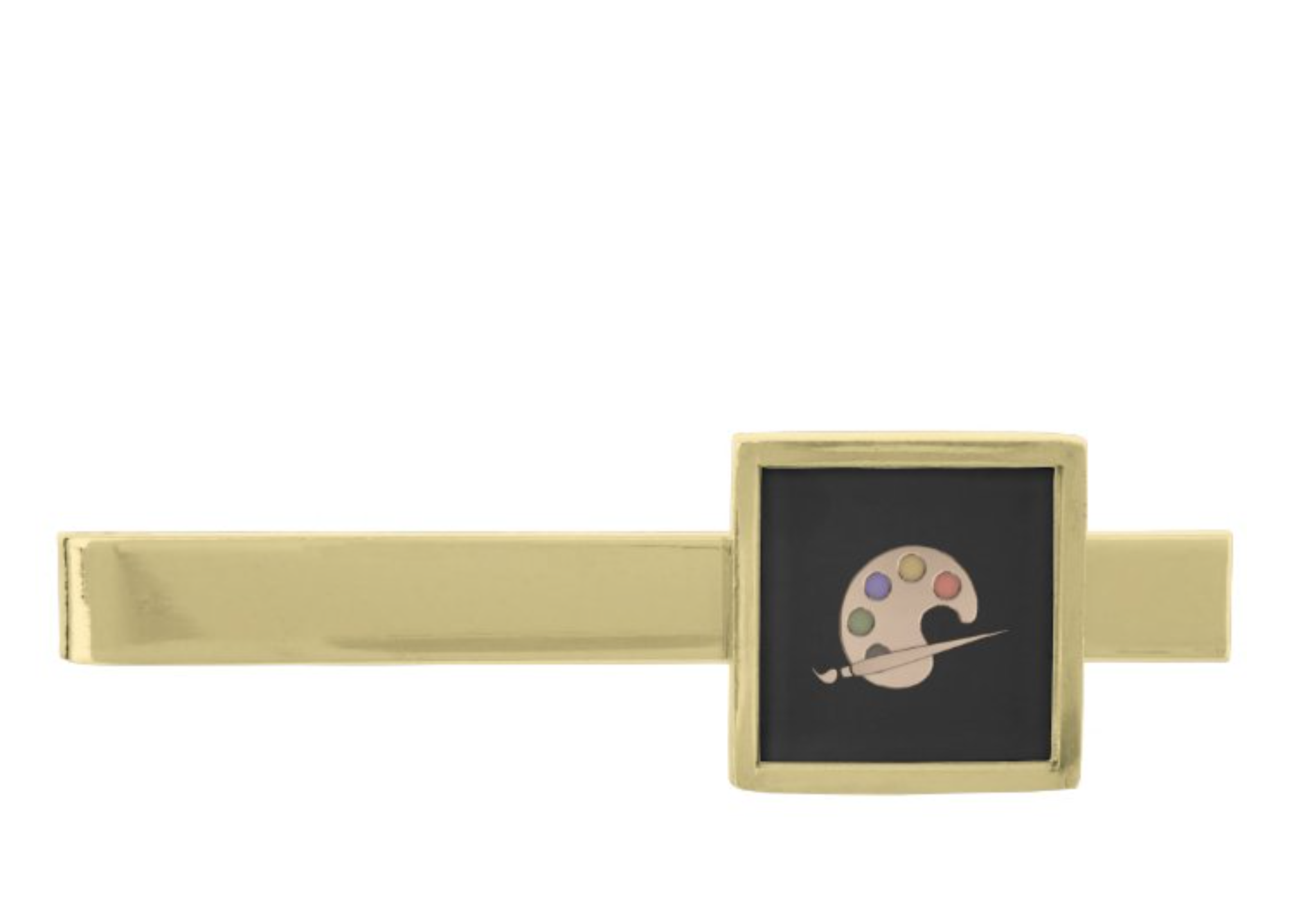 Artist Palette Gold Finish Tie Bar