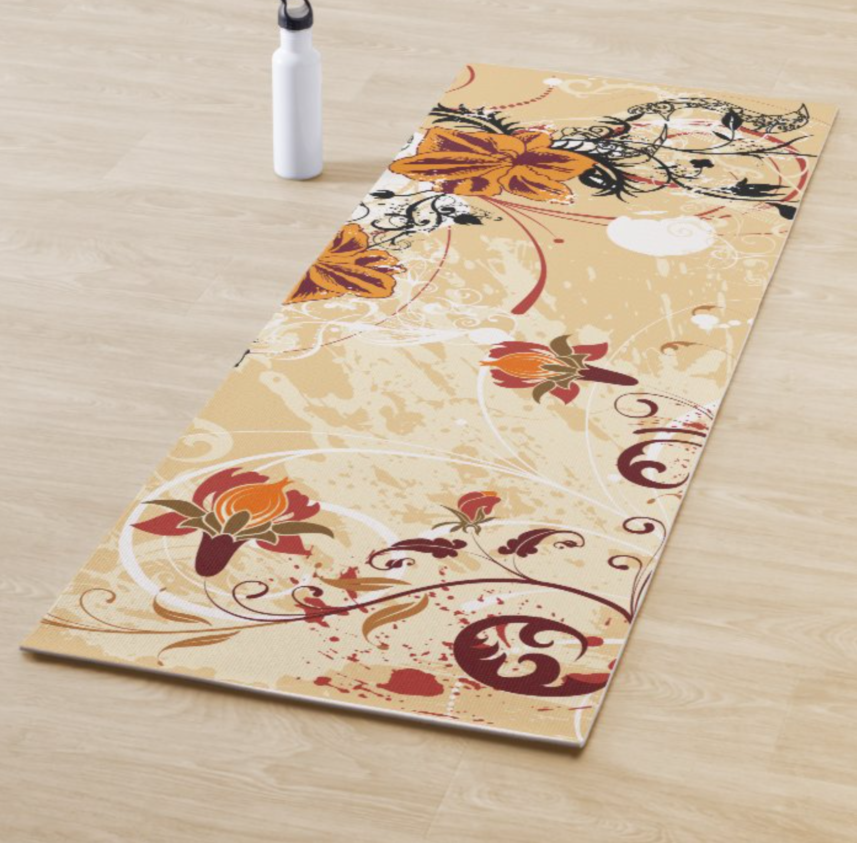 Swirl Floral Yoga Mat