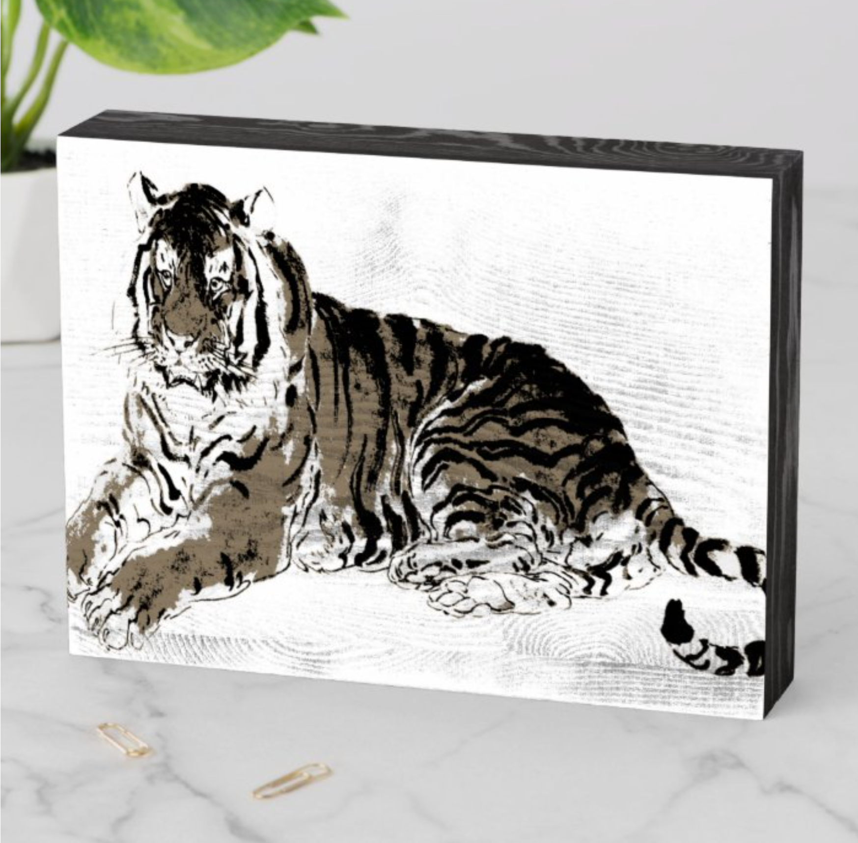 Tiger Wooden Box Sign