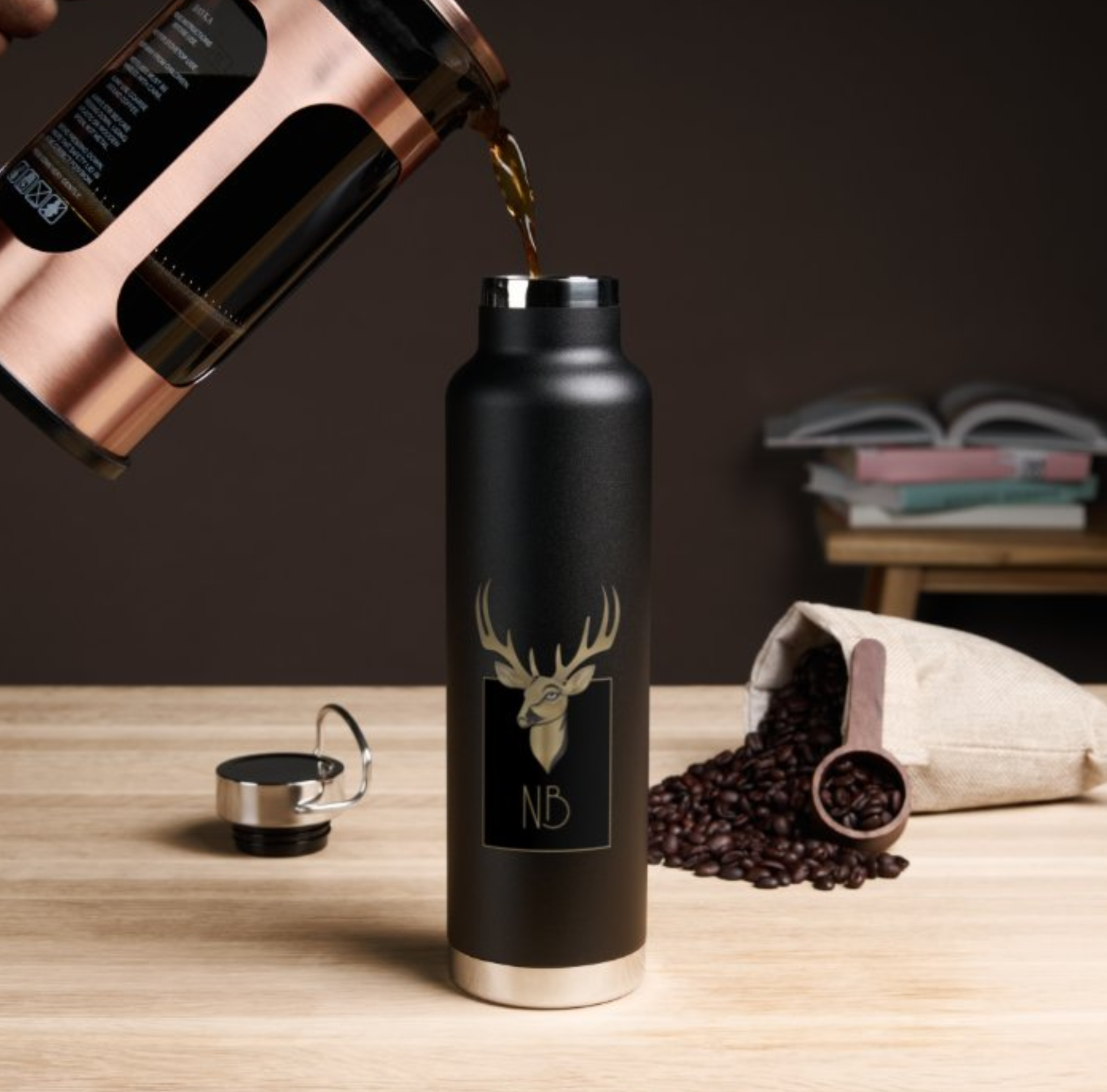 Gold Deer Head Water Bottle