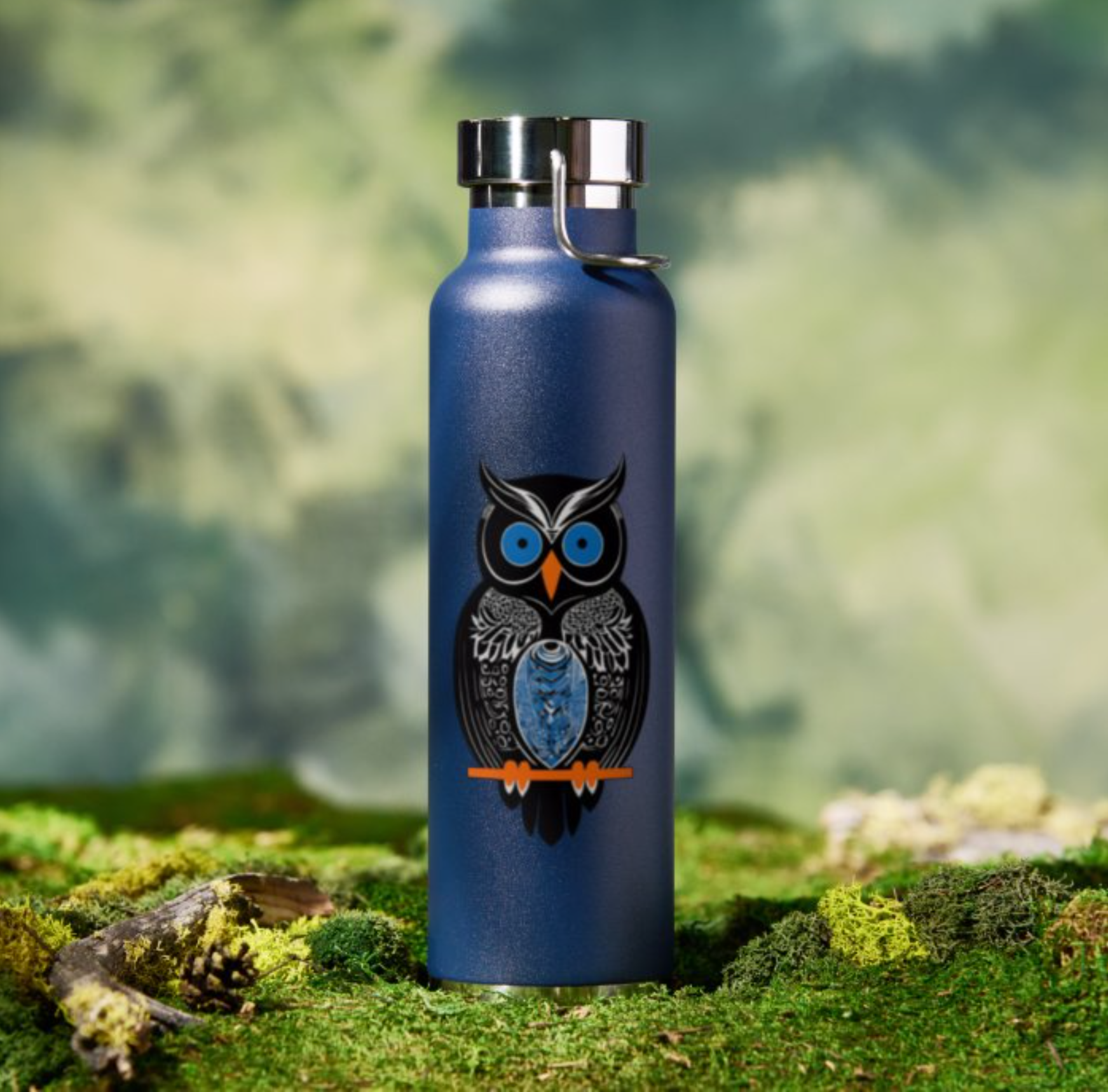 Black Owl Water Bottle