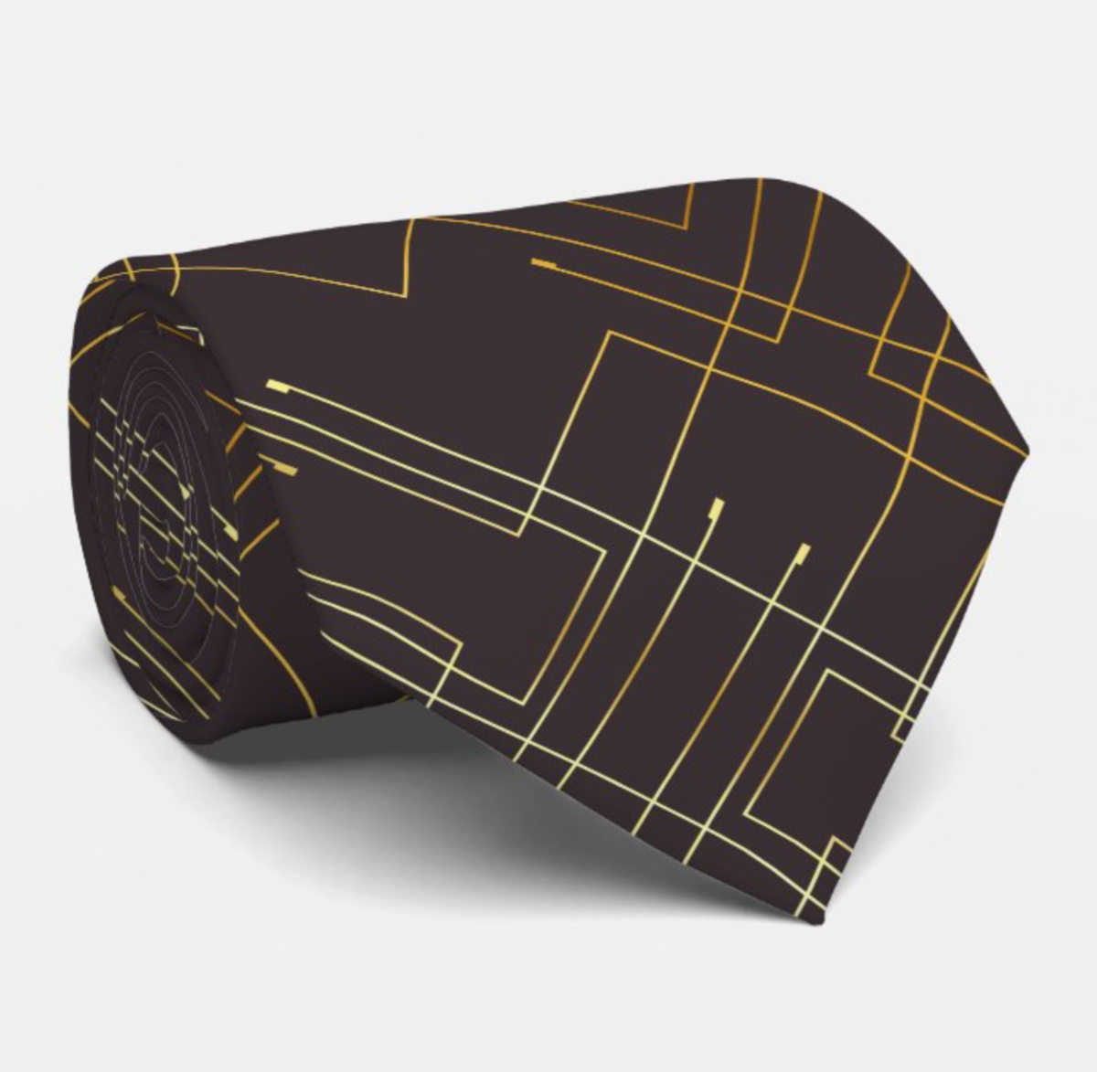 Abstract Gold Foil Neck Tie