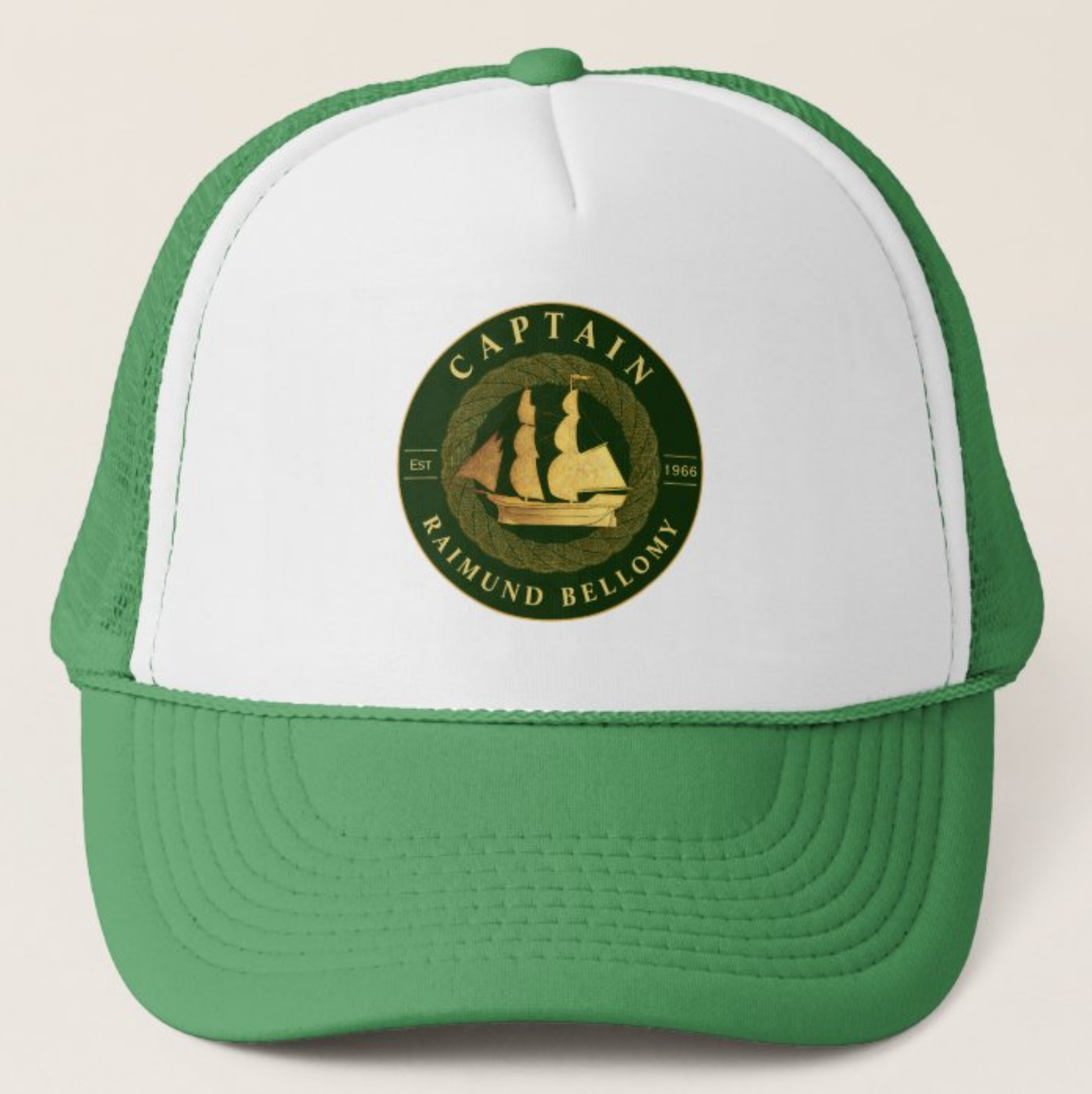 Gold Sail Ship Trucker Hat