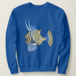 Tropical Blue Yellow Aquatic Fish Sweatshirt