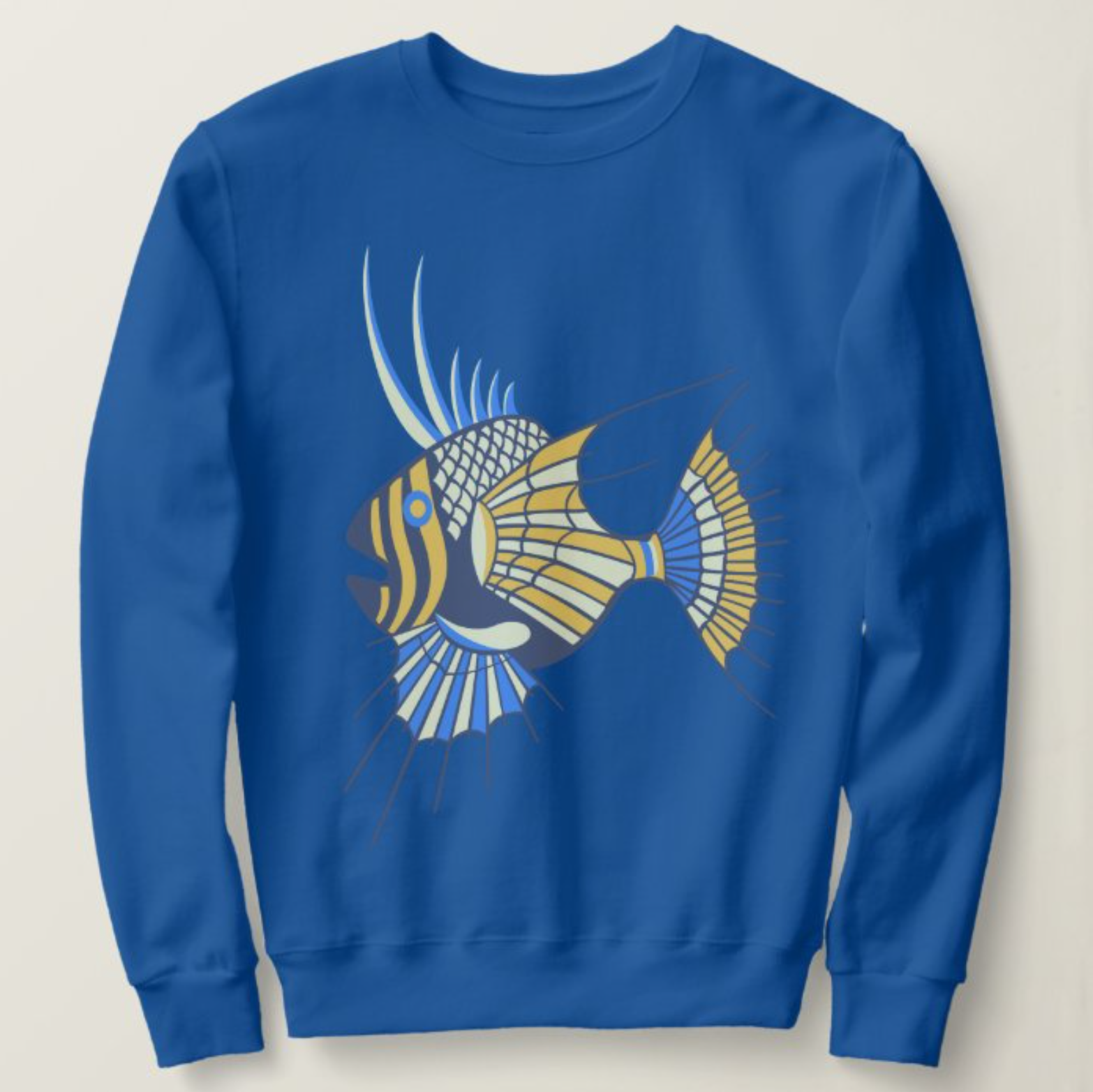 Tropical Blue Yellow Aquatic Fish Sweatshirt