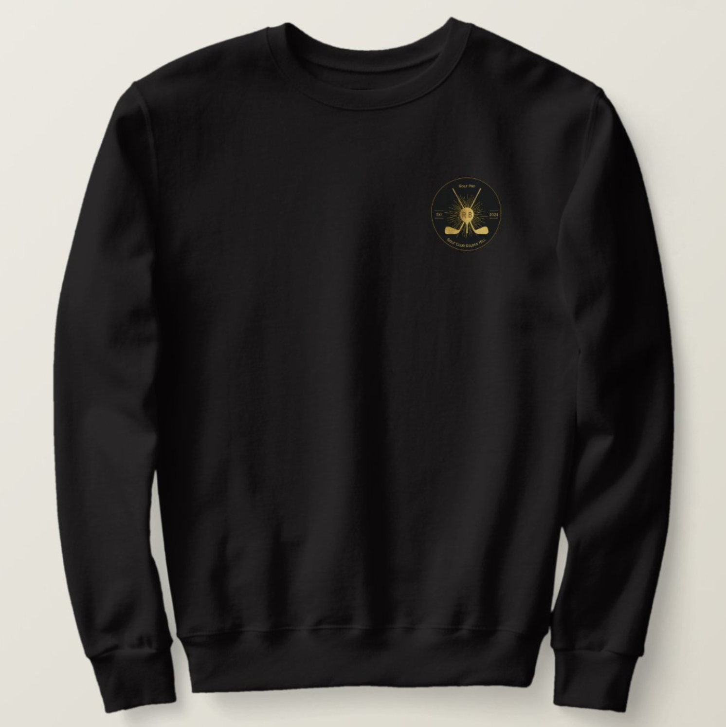 Personalized Gold Golf Clubs Sweatshirt